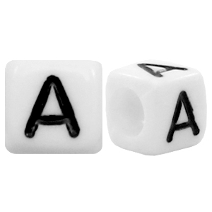 Acryl letterkralen letter A Wit