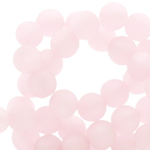 Polaris kralen 8 mm rond matt Whisper pink