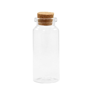 Wens flesjes met kurk 7x3cm Transparant