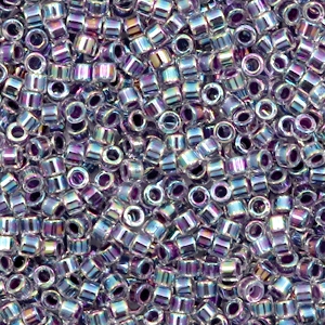Miyuki kralen 11/0 delica's Amethyst lined crystal AB
