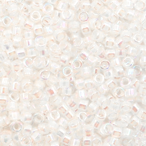 Miyuki kralen 11/0 delica's Pale peach lined AB crystal