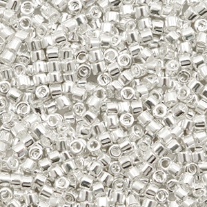 Miyuki kralen 11/0 delica's Bright sterling plated silver