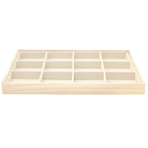 Sieraden display 12-vaks Natural-linen white