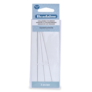 Flexibele rijgnaalden Beadalon 12.7cm assorti Zilver