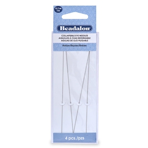 Flexibele rijgnaalden Beadalon 12.7cm medium Zilver