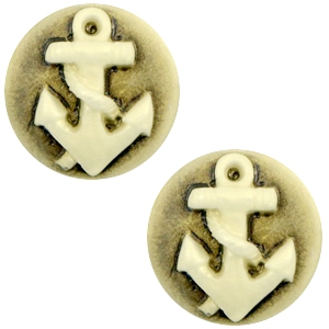 Cabochons basic camee 20mm anker Black-antique gold