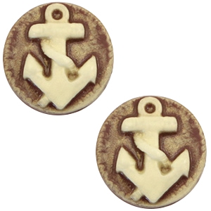 Cabochons basic camee 20mm anker Brown-antique gold