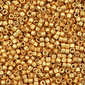 Miyuki kralen 11/0 delica's Duracoat galvanized yellow gold DB-1833