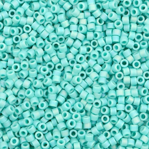 Miyuki kralen 11/0 delica's Opaque matte AB turquoise green DB-878