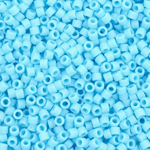 Miyuki kralen 11/0 delica's Opaque matte turquoise blue DB-755