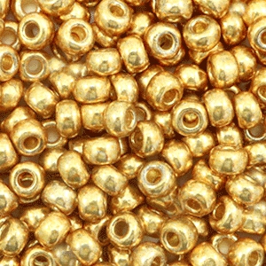 Miyuki 6/0 rocailles Duracoat galvanized gold 6-4202
