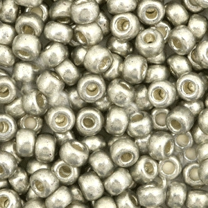 Miyuki 6/0 rocailles Duracoat galvanized light pewter silver 6-4221