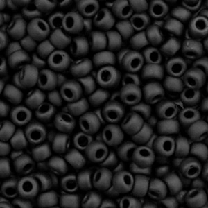 Miyuki 8/0 rocailles Opaque matte black 8-401f