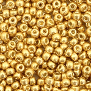 Miyuki 8/0 rocailles Duracoat galvanized gold 8-4202