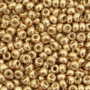 Miyuki 8/0 rocailles Duracoat galvanized champagne gold 8-4204