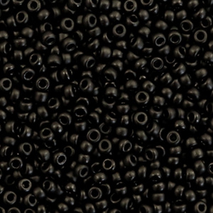 Miyuki 11/0 rocailles Opaque semi frosted black 11-401sf