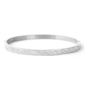 Armbanden van Stainless steel Roestvrij staal (RVS) zebra print Zilver