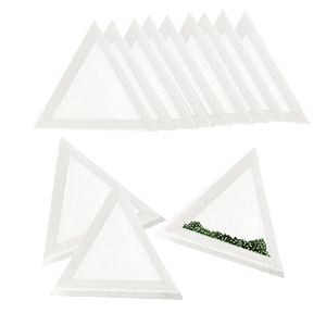 Sieraden display kralenbakjes driehoek Wit