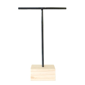 Sieraden display T-vorm voor oorbellen met houten voet Zwart-hout