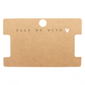 Kaartjes voor sieraden "Wear Me With &hearts;" Brown