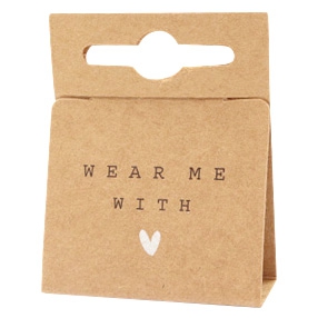 Kaartjes voor sieraden "Wear Me With &hearts;" Brown