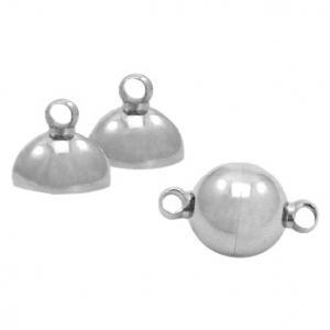 Benodigdheden van Stainless steel Roestvrij staal (RVS) magneetslot ball 10mm Antiek zilver
