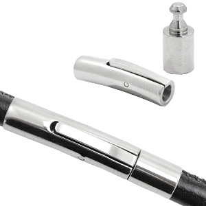 Benodigdheden van Stainless steel Roestvrij staal (RVS) klikslot &Oslash;4mm Antiek zilver