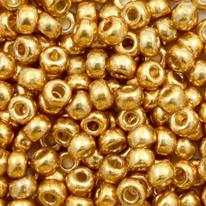 Miyuki 6/0 rocailles Duracoat galvanized yellow gold 6-4203