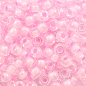 Miyuki 6/0 rocailles Pink lined crystal 6-207