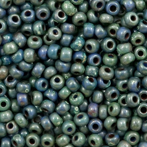 Miyuki 8/0 rocailles Opaque picasso dark teal 8-4516