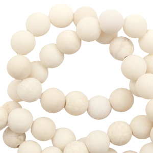 Natuursteen kralen marmer 6mm Off white