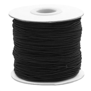 Gekleurd elastiek 1mm Black