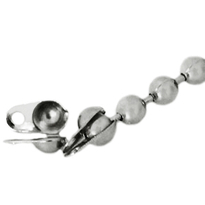 Basic Quality metalen eindkapjes voor ballchain 2mm Antiek zilver