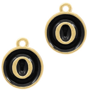 Basic quality metaal bedel letter O Goud-zwart