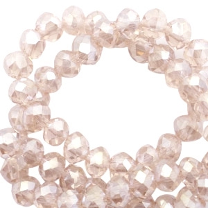 Facet kralen top quality disc 3x2mm Champagne