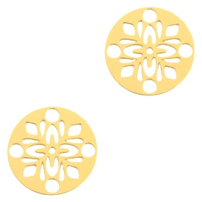 Bohemian hanger rond 14mm Goud