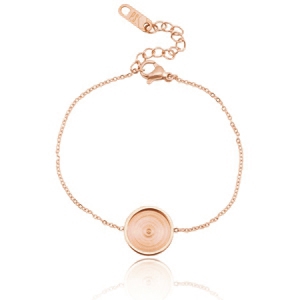 Armbandjes Polaris Steel voor 12mm cabochon Ros&eacute; goud