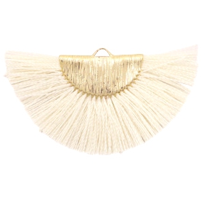 Kwastje hanger Gold-off white