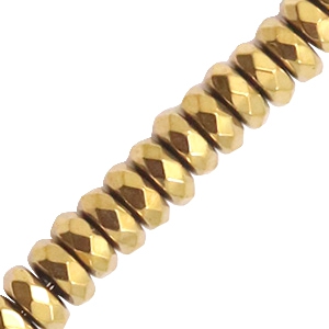 Kralen van hematite facet disc Gold