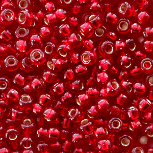 Miyuki 8/0 rocailles Silverlined ruby 8-11