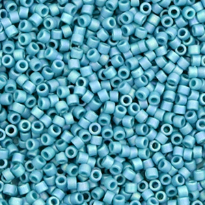 Miyuki kralen 11/0 delica's Opaque luster medium turquoise blue DB-218