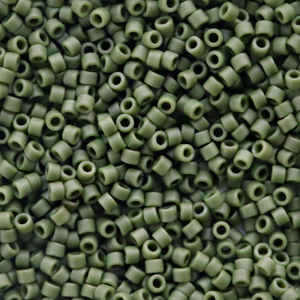 Miyuki kralen 11/0 delica's Opaque glazed frosted dark green DB-2291