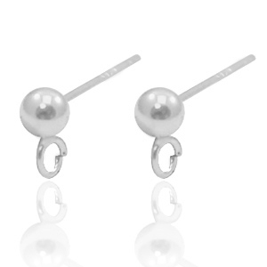 Onderdelen 925 zilver oorsteker met oog Zilver