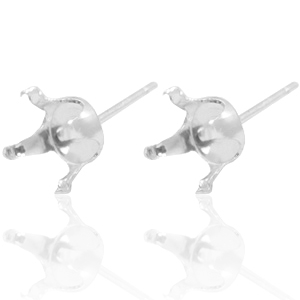 Onderdelen 925 zilver oorstekers met settting voor Swarovski SS29 (6mm) Zilver