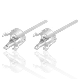 Onderdelen 925 zilver oorstekers met setting voor Swarovski PP32 (4mm) Zilver