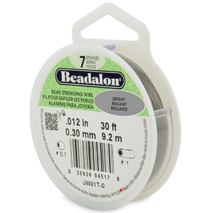 7 draads rijgdraad 0.30mm Bright Stainless Steel