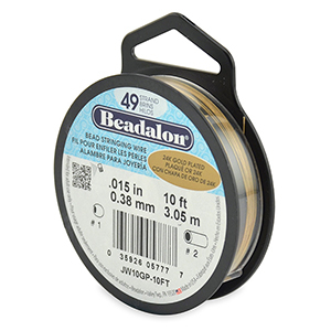 49 draads rijgdraad 0.38mm Beadalon Stainless steel gold plated