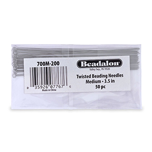 Rijgnaalden twisted Asian medium 50st. Beadalon Zilver