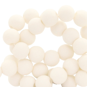 6 mm kralen van acryl matt Powder white