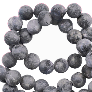 Natuursteen kralen labradoriet 8mm Anthracite mat